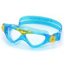 Aqua Sphere Kinder Schwimmbrille Vista Junior türkis-gelb Größe S, transparentes Glas
