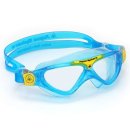 Aqua Sphere Kinder Schwimmbrille Vista Junior t&uuml;rkis-gelb Gr&ouml;&szlig;e S, transparentes Glas