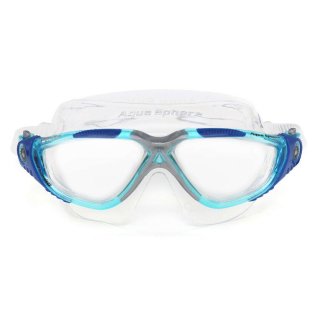 Aqua Sphere Vista türkis blau Schwimmbrille, Regular, Größe L , transparentes Glas