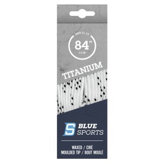 Blue Sports Schnürsenkel Titanum Pro , gewachst,  für Eishockey Schlittschuhe weiss/schwarz 304cm