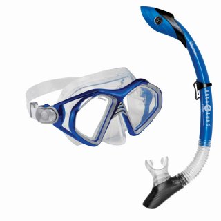 Aqua Lung Combo Trooper Schnorchelset | Herren | Set Tauchmaske + Schnorchel Pivot-Dry | blau-schwarz