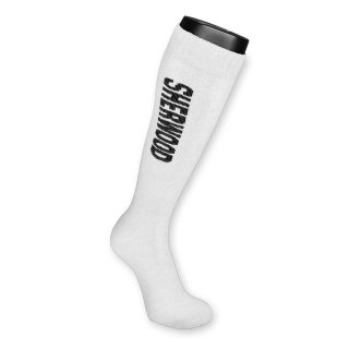 SHER-WOOD Performance Schlittschuh Socken, lang - weiß (2er Pack)